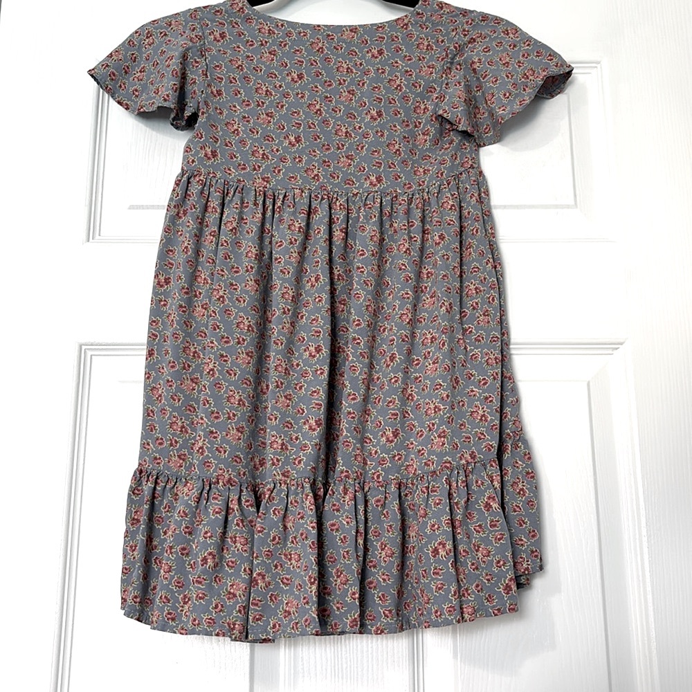 Girls Dress - Polo Ralph Lauren Kids Child Blue Floral Ruffle Flowers Size 6 - Picture 2 of 4